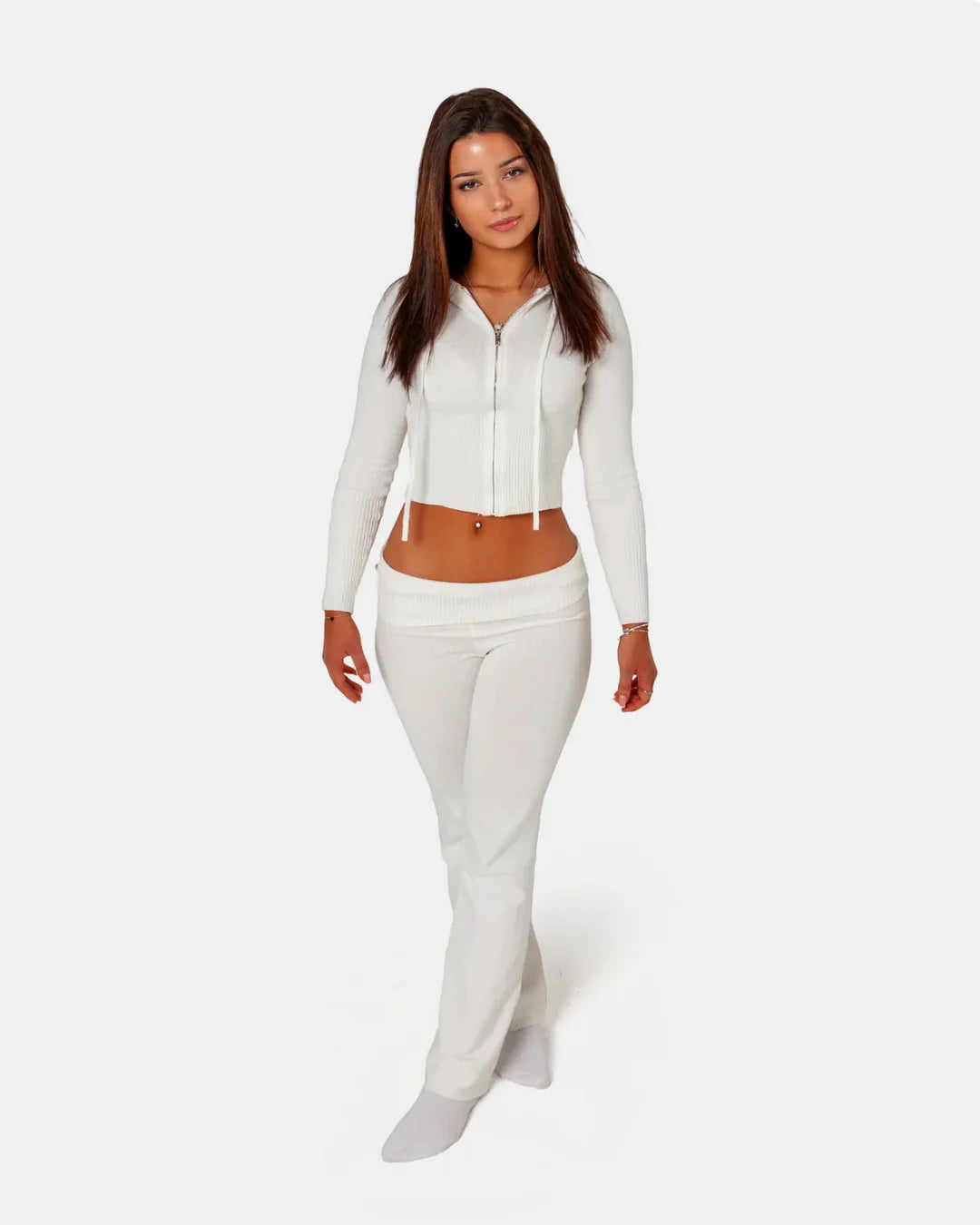 Zip Up Hoodie, Low Rise Pant Set